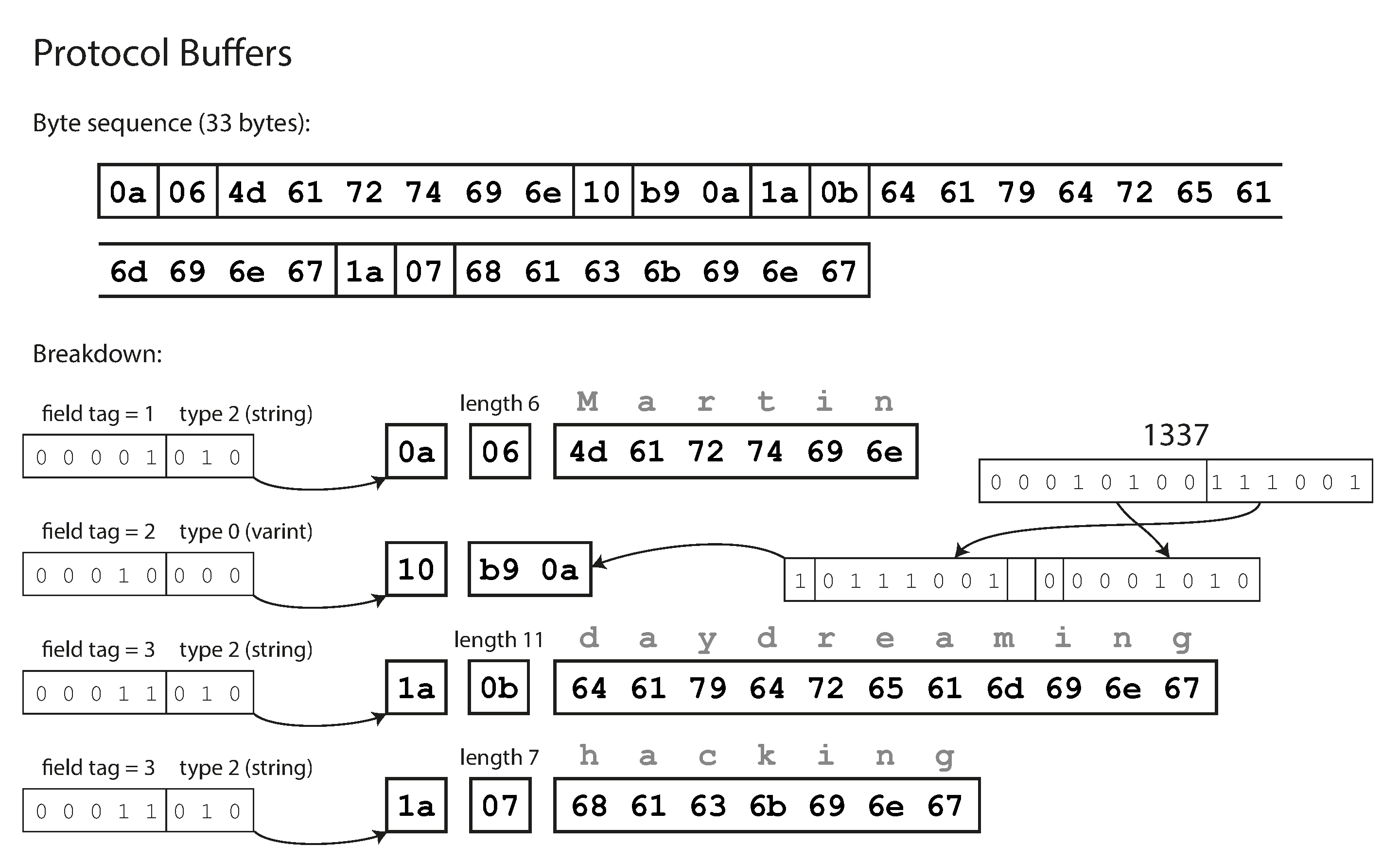 图 5-3 使用 Protocol Buffers 编码的示例记录